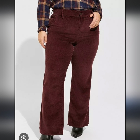 Torrid Burgundy Comfort Flex Corderoy Trouser Jean - Picture 1 of 5